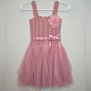 Elly & Emmy Knit Tulle Crochet Dress 6-12 months